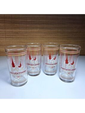 Kentucky Derby 144 Glasses • Set of 4 • Churchill Downs 2018 • Mint Condition